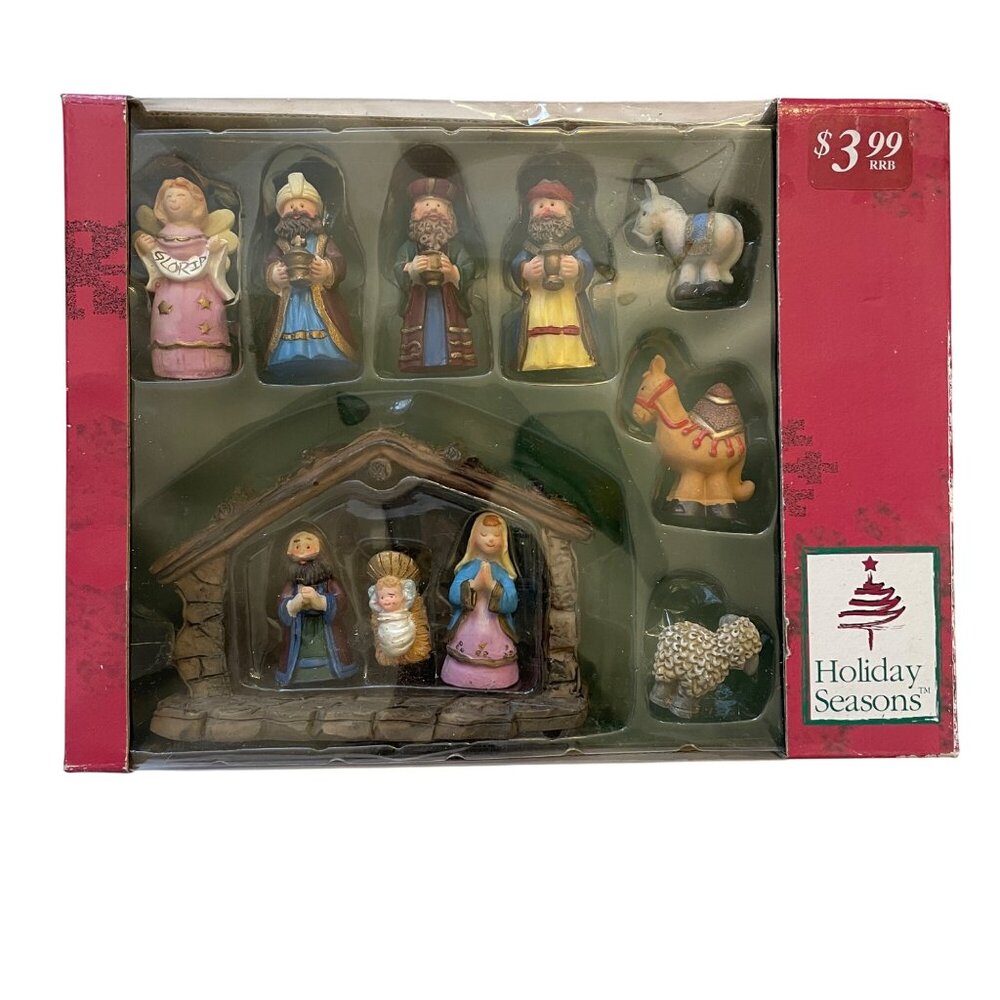 Holiday Seasons 11 Piece Nativity Set Christmas Figurines Vintage Deadstock u
